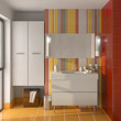 Salle de bain colorée