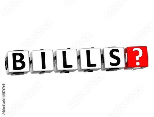 Illustration: 3D Bills? Button Click Here Block Text 3D Bills? Button Click Here Block Text