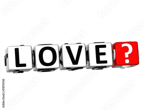 Illustration: 3D Love? Button Click Here Block Text 3D Love? Button Click Here Block Text