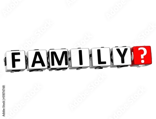 Illustration: 3D Family Button Click Here Block Text 3D Family Button Click Here Block Text
