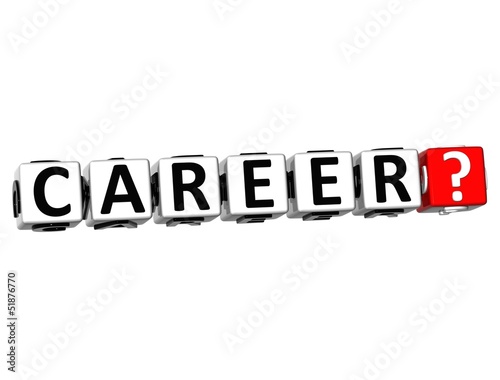 Illustration: 3D Career? Button Click Here Block Text 3D Career? Button Click Here Block Text
