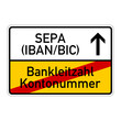 Vector: ortsschild blz kto sepa iban bic I ortsschild blz kto sepa iban bic I