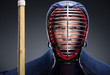 Photo: Portrait of kendo fighter with shinai Portrait of kendo fighter with shinai