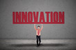 Photo: Businessman carry innovation Businessman carry innovation