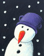 Illustration: Snowman in the night Snowman in the night
