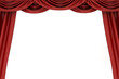 Open red theater curtain, background