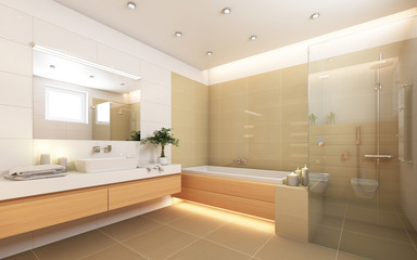 Bright Bathroom With Candels