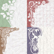 Set of vintage background for the invitation with flowers