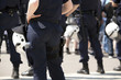 Photo: police on duty during a street protest police on duty during a street protest
