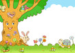 Vector: tree and animal frame. simple Gradients, no Effects, no mesh, no tree and animal frame. simple Gradients, no Effects, no mesh, no