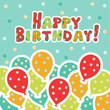 Holiday happy birthday background with balloons