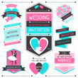 Vector: Wedding invitation retro set of design elements. Wedding invitation retro set of design elements.