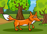 wild fox animal cartoon illustration