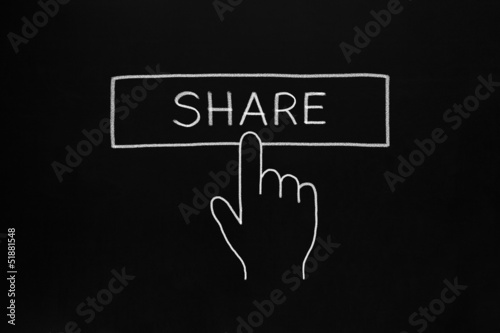 Photo: Hand Clicking Share Button Hand Clicking Share Button