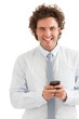 Smiling Businessman Messaging
