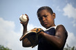 Sport, baseball and kids, portrait of child throwing ball