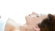 Woman enjoy receiving face massage