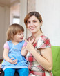 Mother scolds her child