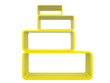 Photo: 3d isolated Empty yellow bookshelf 3d isolated Empty yellow bookshelf