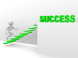 3d man climbs the ladder of success