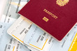 Passport and airline boarding cards