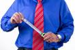 Businessman Holding Tape Measure