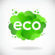 Green cloud with inscription ECO.