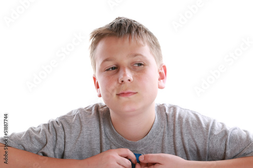 Photo: portrait of a pensive teen portrait of a pensive teen