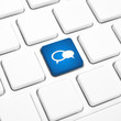 Social business concept balloon icon key on a keyboard