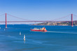 25 de Abril bridge over Tagus river in Lisboa, Portugal