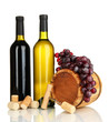 Wine and corks isolated on white