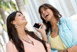 Happy women on the phone