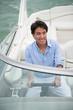 Man driving a boat