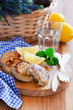 Photo: Chicken cutlets with lemon, selective focus Chicken cutlets with lemon, selective focus