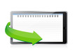 Illustration: tablet with a notepad ring binder on screen tablet with a notepad ring binder on screen