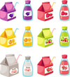 illustration isolated fruit and vegetables juice vector