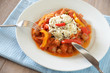 Sojageschnetzeltes mit Paprika und Reis