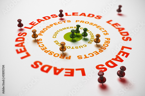 Illustration: Turing leads into sales, CRM Concept Turing leads into sales, CRM Concept