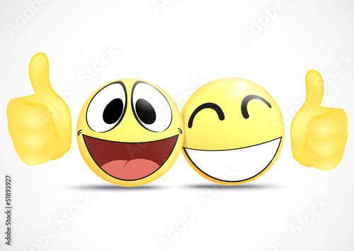Vector: Emoticon with thumb .business commerce concept Emoticon with thumb .business commerce concept