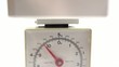 kitchen scale in use