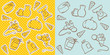 cute mice and kitchen items - seamless background