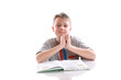 Photo: boy reading a book boy reading a book