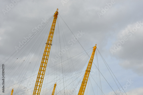 Photo: Yellow metal Supports for large building Yellow metal Supports for large building