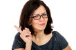 nice woman with eyeglasses, portrait in studio