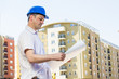 Photo: Construction manager looking project Construction manager looking project