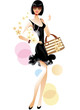 Vector: girl in black dress girl in black dress