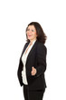 nice woman with black jacket, portrait in studio