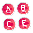 Vitamin A, B, C and E stickers