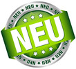 Button Banner "NEU" grün/silber