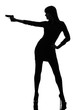 sexy detective  woman holding aiming  gun silhouette
